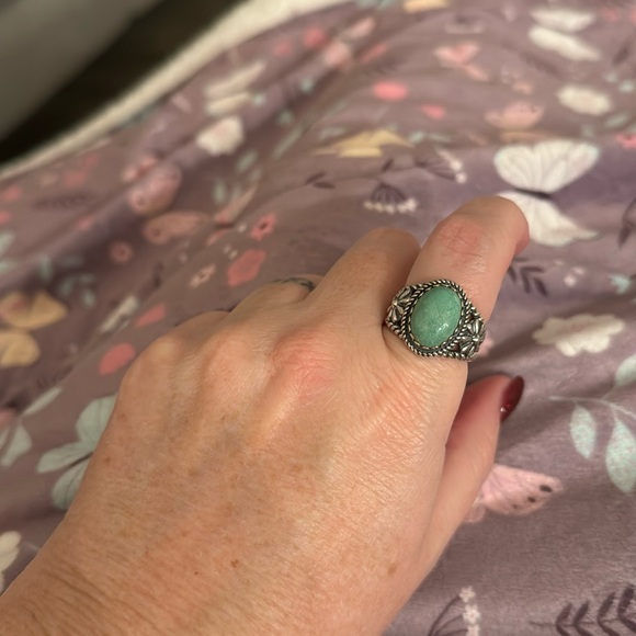 American West Jewelry - American west turquoise gem sterling silver ring size 8